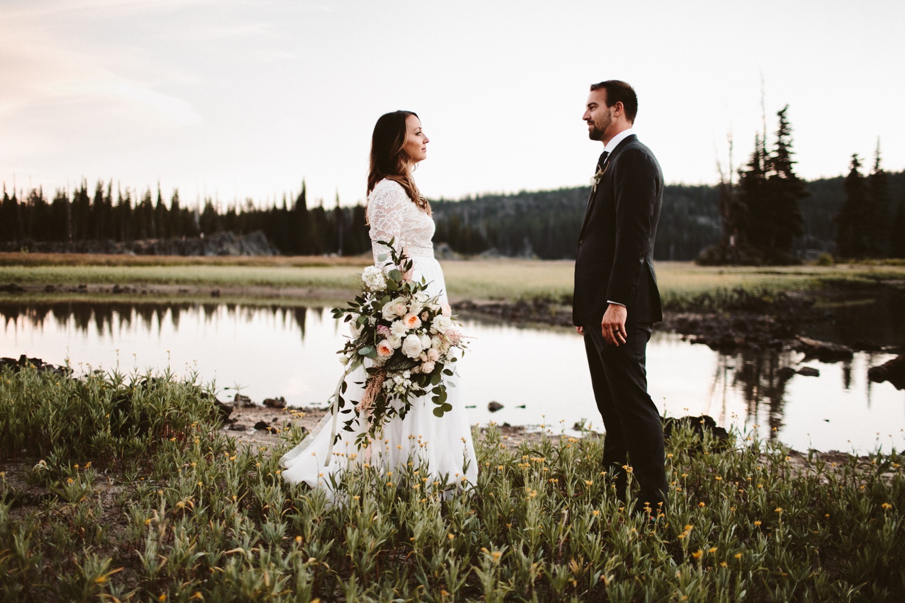 BRITANI + DAVE : sparks lake elopement - ALLISON HARP : Bend, Oregon ...